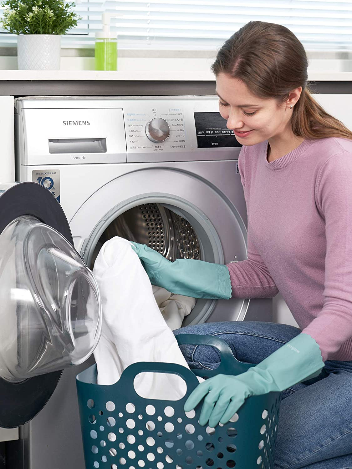 LANON Wahoo Skin-Friendly Dishwashing Cleaning Gloves. Reusable Unlined Kitchen Gloves. Non-Slip. Surf Spray. Small - Image 6