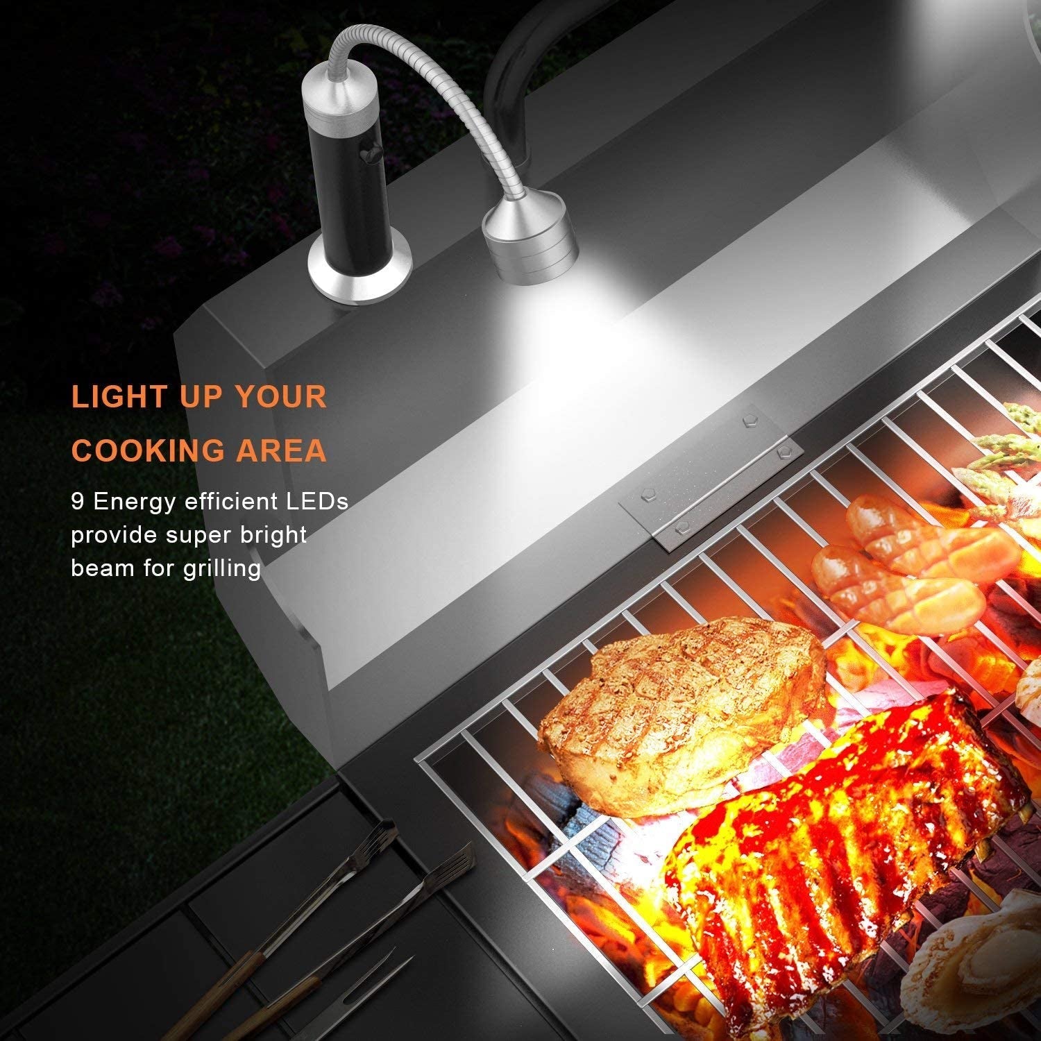 BBQ Grill Light Grilling Accessories for Outdoor. Magnetic Barbecue LED Night Lamp Flexible Gooseneck Cool Traveler Supplies Lighter. Men Dad Gift Pellet Smoker Griddle Gadget - Image 2