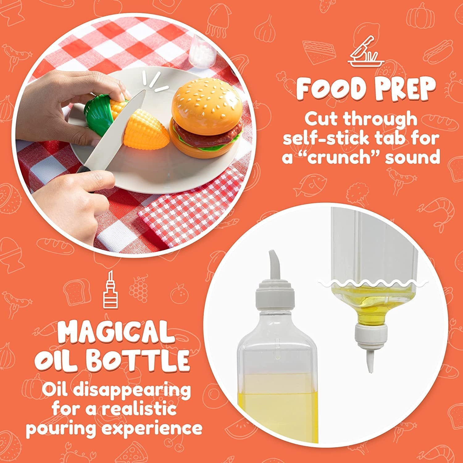 JOYIN 34 PCS Cooking Toy Set. Kitchen Toy Set. Toy BBQ Grill Set. Little Chef Play. Kids Grill Playset Interactive BBQ Toy Set for Kids - Image 3