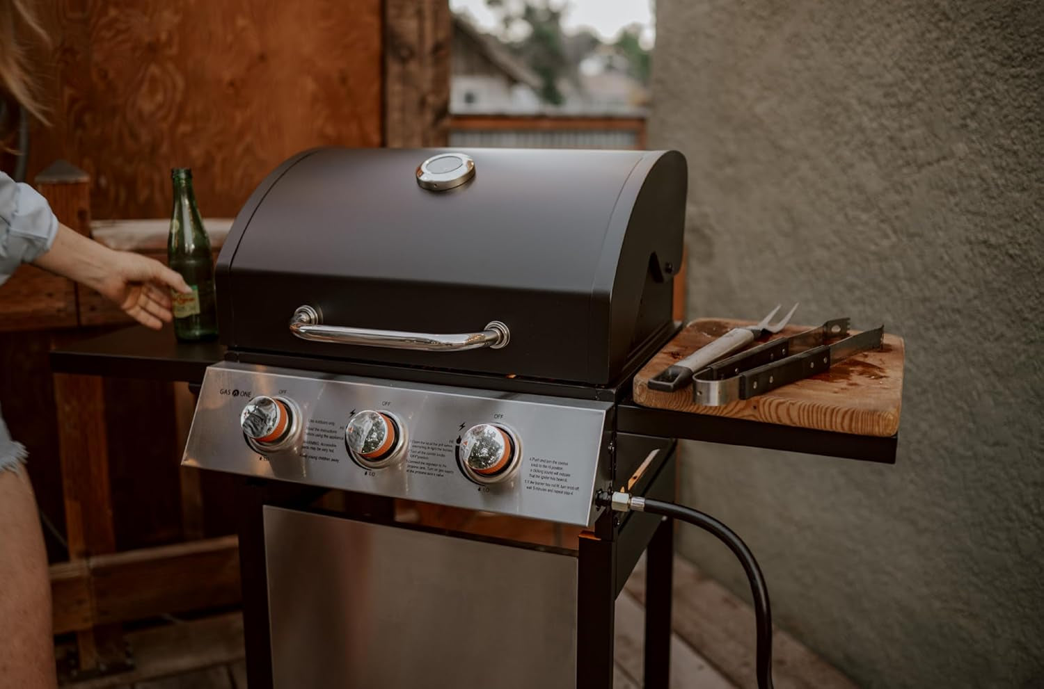 Gasone GP-1030S One 3 Burner Stainless Steel– Outdoor Cabinet Style with Wheels-High-Temperature Paint Coating Gas BBQ Grill – Elegant and Luxurious Design. Black - Image 7