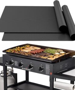 Ubeesize 2 Pack 100% Nonstick Grilling Mats for 36 Inch Blackstone Griddle. Resuable Cooking Mats for Grilling. BPA and PFOA Free Heavy Duty BBQ Grill Mats. Griddle Accessories Kit-36X21.25 Inch