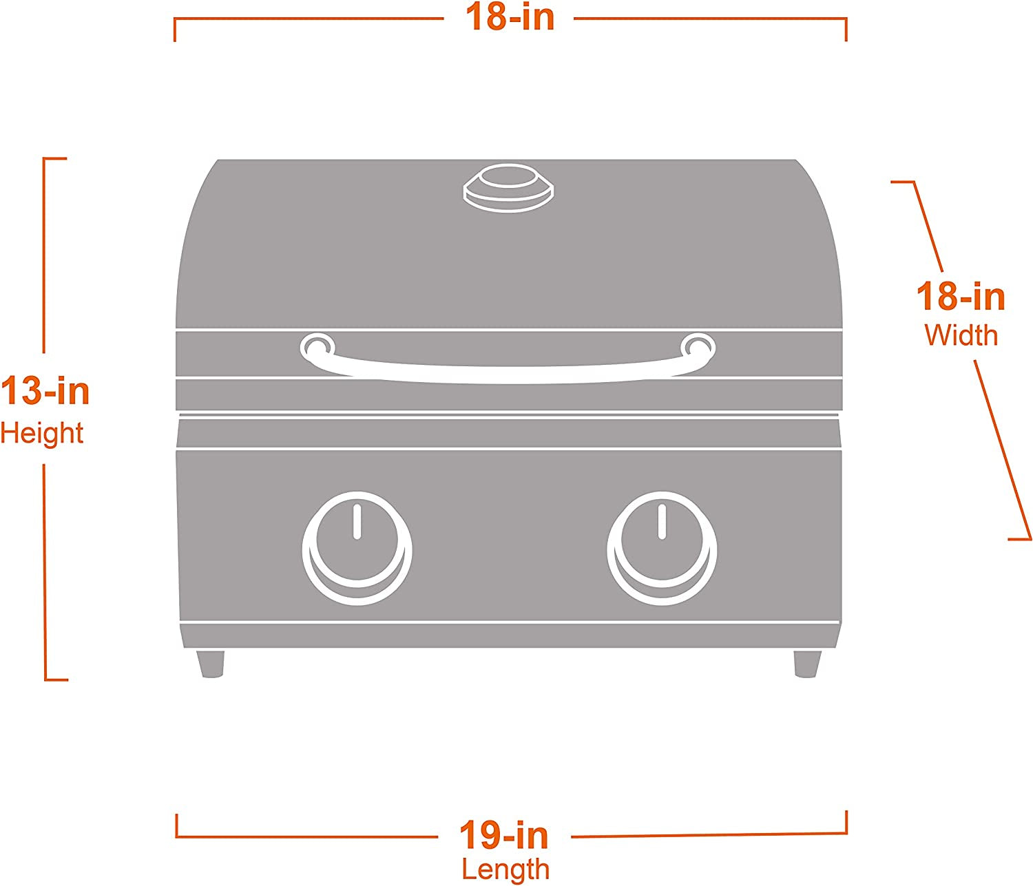 Tabletop Propane Gas Grill for Outdoor Portable Camping Cooking with Travel Locks. Stainless Steel High Lid. and Built in Thermometer - Image 5