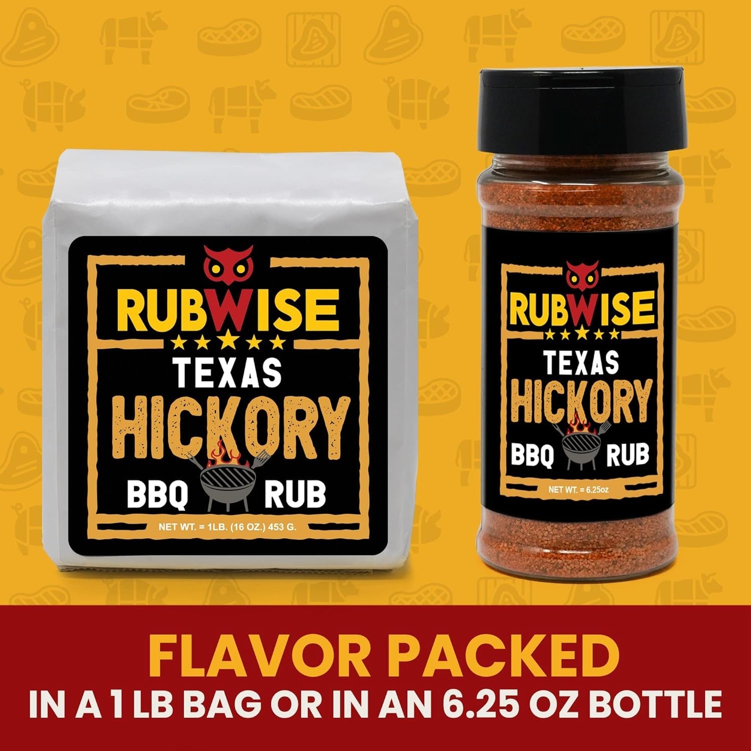 Texas Style Hickory BBQ Rub by Rubwise | Meat Seasoning Spice & Dry Rub for Smoking and Grilling | Great on Brisket. Chicken. Ribs. Pork & Turkey | Designed for Pellet Grill Barbecuing (No MSG) (1Lb) - Image 3