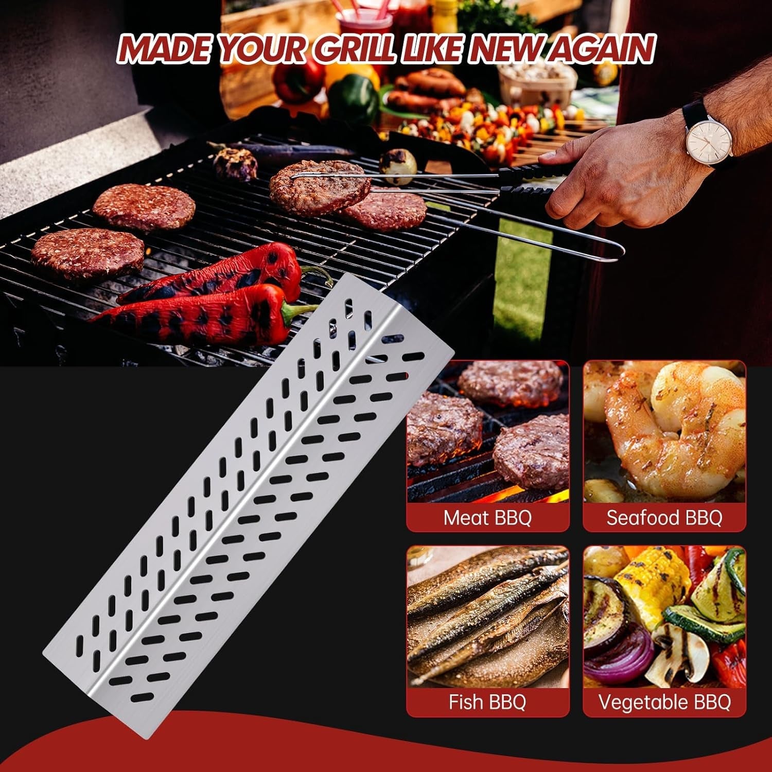 Cozilar Grill Heat Shield Heat Plates for Bull Grill Replacement Parts 16631.16521. 16670. Cal Flame Replacement Parts. Bull Brahma. G Series 5 Burner Grill G5 BBQ18G05. Burner Covers BBQ Accessories - Image 6