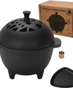 Cast Iron Incense Burner - Cast Iron Incense Holder Mini Cauldron for Sage. Palo Santo. Resin. Charcoal & Japanese Incense | Home. Rituals & Meditation Censer Bowl
