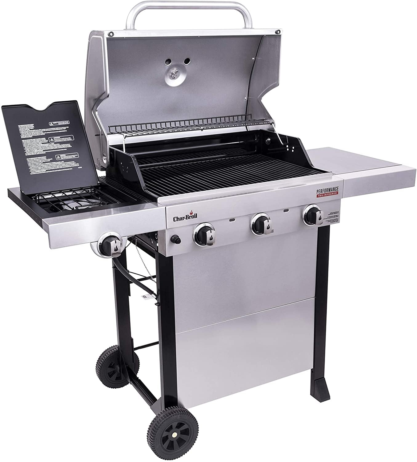 ® Performance Series™ Tru-Infrared Cooking Technology 3-Burner with Side Burner Cart Propane Gas Stainless Steel Grill - 463370719 - Image 4
