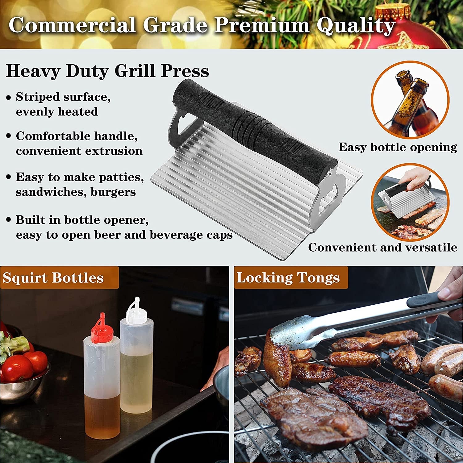Professional Grade Griddle Accessories Kit - 30PCS Flat Top Grill Tools Set for Breakfast. Outdoor Grilling. Teppanyaki - Heavy Duty Griddle Spatula Scraper Burger Press - Ideal Grill Set - Image 3