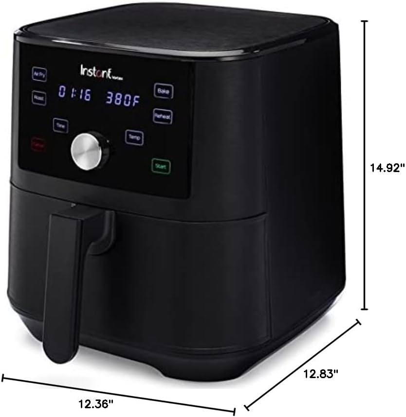 Instant Pot Vortex 6QT XL Air Fryer. 4-In-1 Functions That Crisps. Roasts. Reheats. Bakes for Quick Easy Meals. 100+ In-App Recipes. Is Dishwasher-Safe. from the Makers of Instant Pot. Black - Image 8