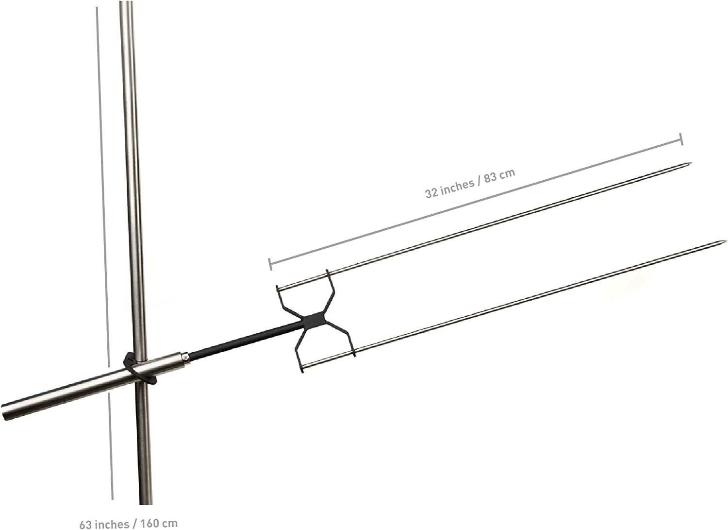 Rotisserie Grill - Heavy Duty Electric Rotisserie Kit for Home. Portable for Camping & Outdoors - Motor Works with 110-240V. AA Batteries or Solar - Stainless Steel. 22 LB Capacity. Bag Included - Image 3