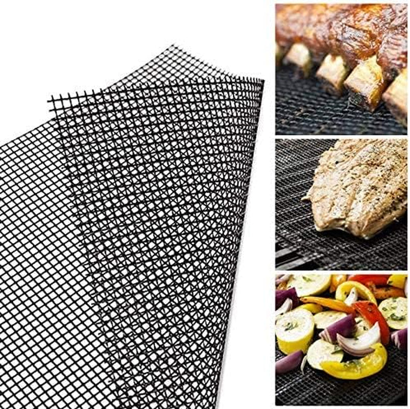 Aoocan Mesh Grill Mat Set of 4 Heavy Duty Non-Stick Mesh Grilling Mats & Barbecue Accessories - Reusable and Easy to Clean - Works on Gas. Charcoal or Electric Grill and More 15.4 X 12 Inch - Image 3