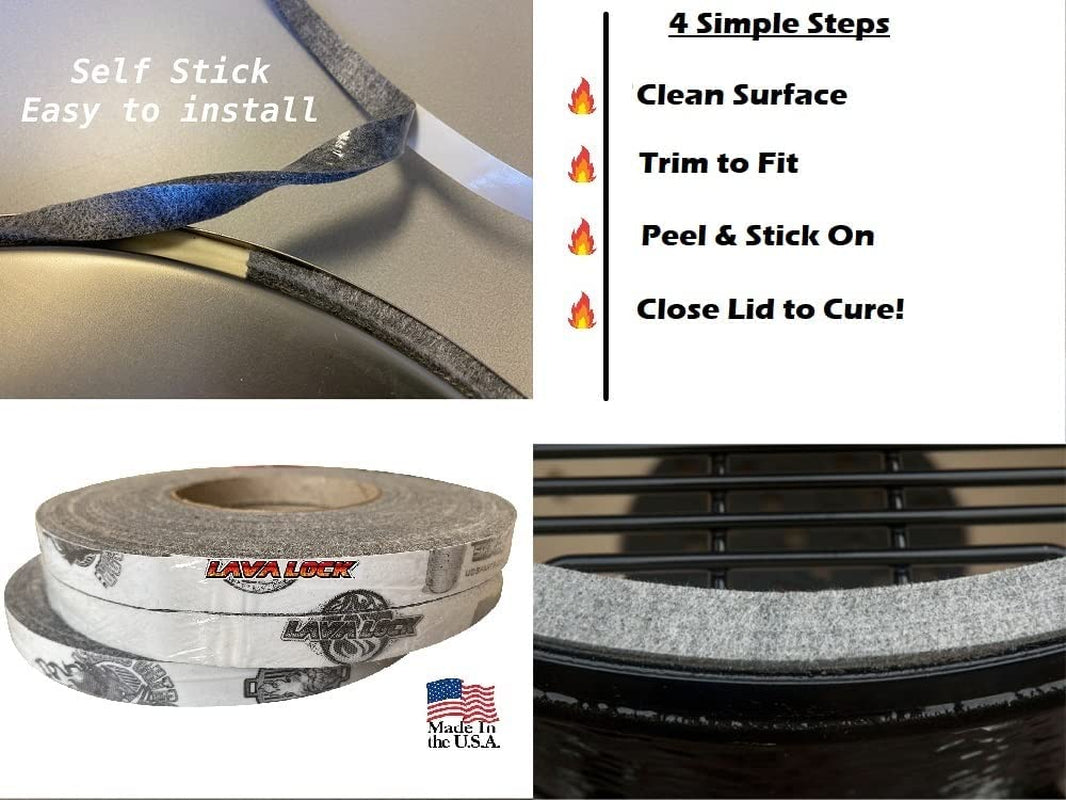 1/2 X 1/8 Lavalock High Temp BBQ Gasket Smoker Seal for Nomex Door Lid. Self Stick Grey - Image 4