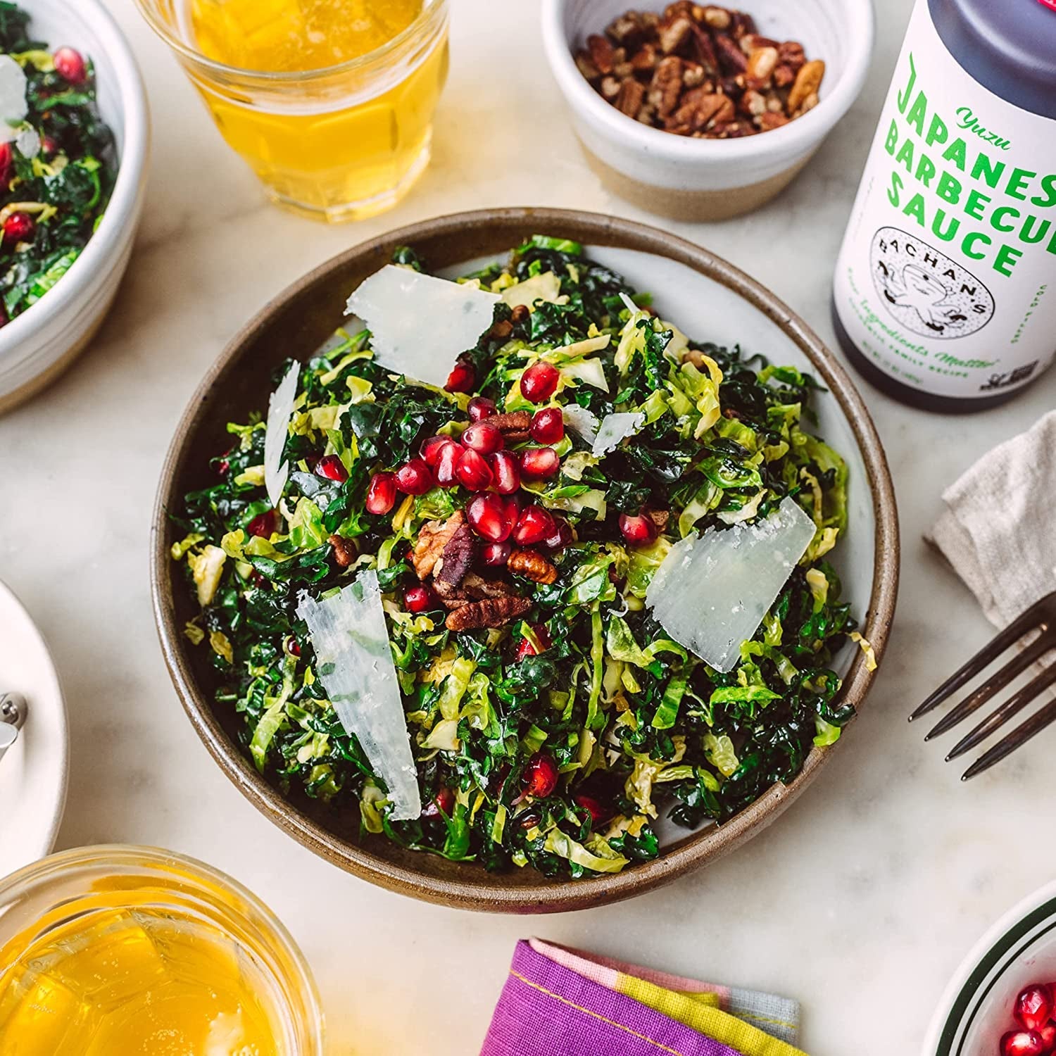 Bachan'S Variety Pack Japanese Barbecue Sauce. (1) Original (1) Yuzu. BBQ Sauce for Wings. Chicken. Beef. Pork. Seafood. Noodles. and More. Non GMO. No Preservatives. Vegan. BPA Free - Image 4