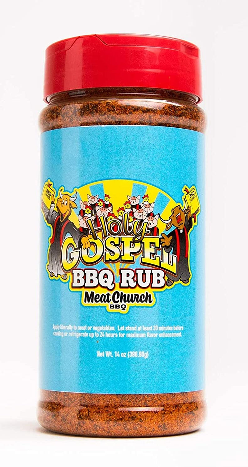 Meat Church BBQ Rub Combo: Holy Gospel (14 Oz) and the Gospel (14 Oz) BBQ Rub and Seasoning for Meat and Vegetables. Gluten Free. One Bottle of Each - Image 2