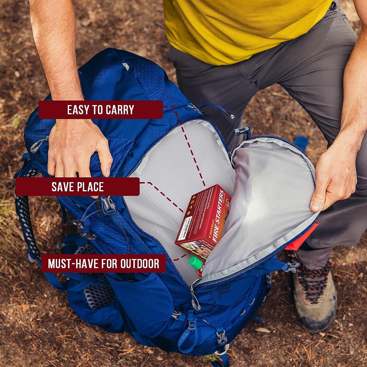 Fire Starter Squares 64 - Fire Starters for Fireplace.Chimney.Bbq Grill.Camping Fire.Wood Stove - Water Resistant and Safe Odourless - Camping Accessories - Image 7