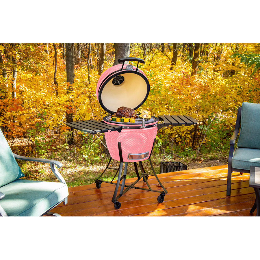 K24 Ceramic Charcoal Grill - Pink - Image 3