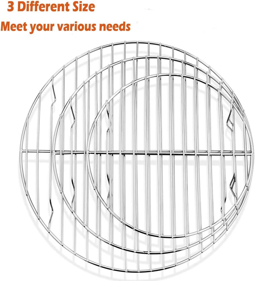 P&P CHEF round Cooking Rack. 3 Pcs (7½ & 9 & 10½). Baking Cooling Steaming Grilling Rack Stainless Steel. Fits Air Fryer/Stockpot/Pressure Cooker/Round Cake Pan. Oven & Dishwasher Safe - Image 2