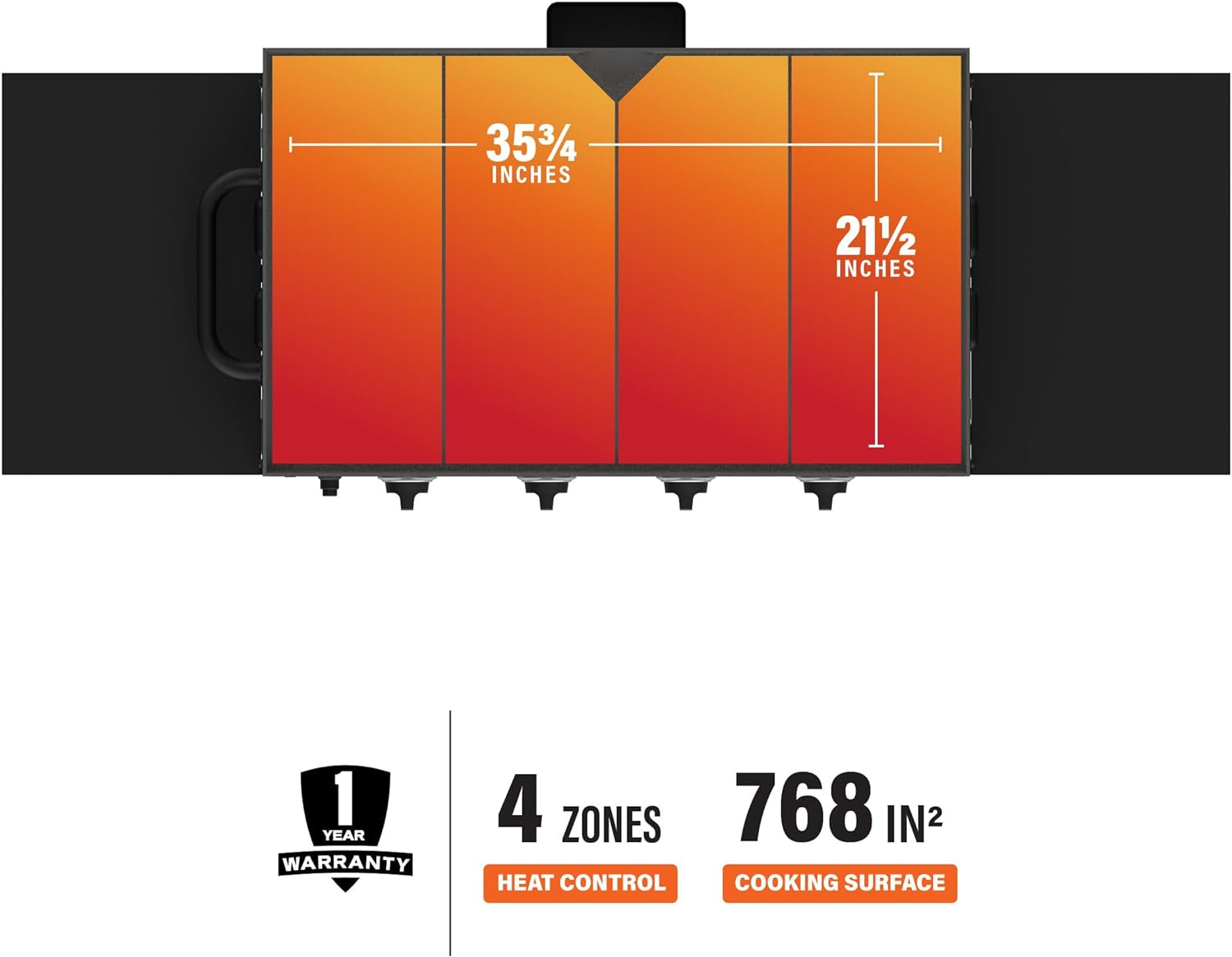 36 Inch Gas Griddle Cooking Station 4 Burner Flat Top Gas Grill Propane Fuelled Restaurant Grade Professional 36 Outdoor Griddle Station with Side Shelf (1554) - Image 5