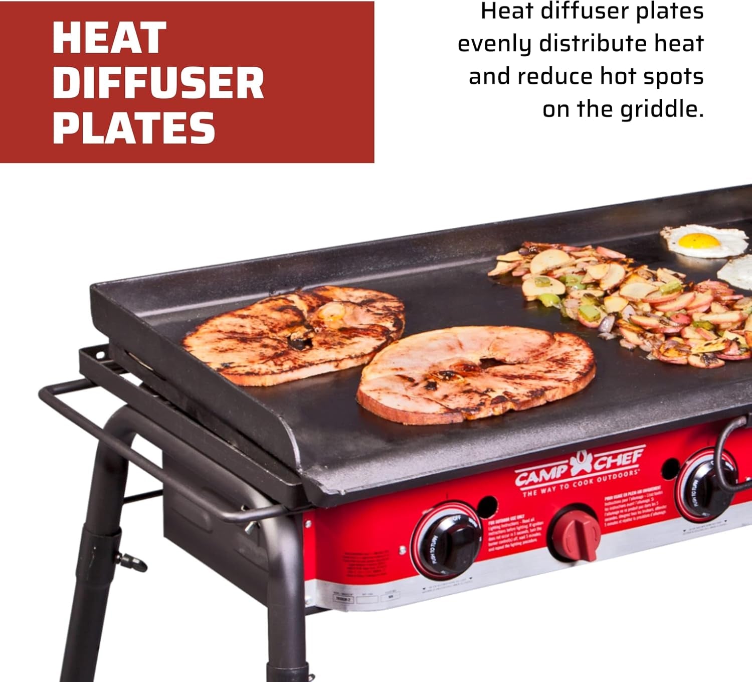 Camp Chef 3-Burner Griddle - Professional Flat Top Griddle for Camp Chef Cooking Systems - Outdoor Cooking Equipment - Fits 16 Cooking Systems - Image 7