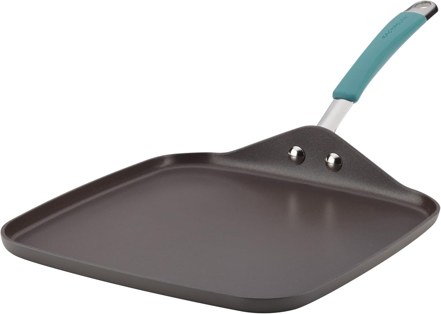 Rachael Ray Cucina Hard Anodized Nonstick Griddle Pan/Flat Grill. 11 Inch. Gray with Agave Blue Handle - Image 12