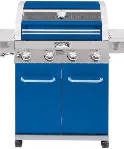 Monument Grills Larger 4-Burner Propane Gas Grills Stainless Steel Cabinet Style with Clear View Lid. LED Controls. Built in Thermometer. and Side & Infrared Side Sear Burners. Blue