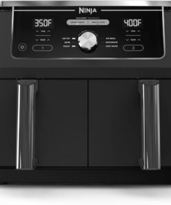 DZ401 Foodi 10 Quart 6-In-1 Dualzone XL 2-Basket Air Fryer with 2 Independent Frying Baskets. Match Cook & Smart Finish to Roast. Broil. Dehydrate for Quick. Easy Family-Sized Meals. Grey