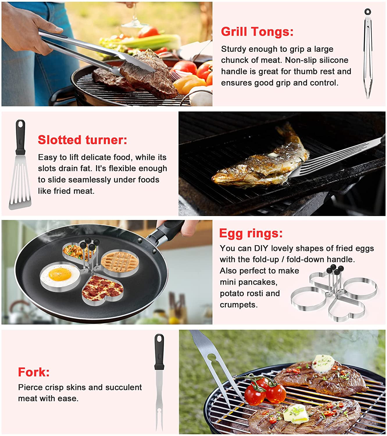 138PCS Griddle Accessories Kit.Grill Accessories for Blackstone Flat Top Set and Camp Chef.Grill Spatula.Scraper.Griddle Cleaning Kit Carry Bag for Hibachi Grill. Men Outdoor BBQ with Meat Injector - Image 6