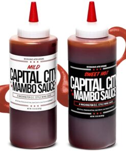 Capital City Mambo Sauce - Variety 2 Pack - Sweet Hot & Mild | Washington DC Wing Sauces | Perfect Condiment Topping for Wings. Chicken. Pork. Beef. Seafood. Burgers. Rice or Noodles | 12 Fl Oz Bottles (2 Pack)