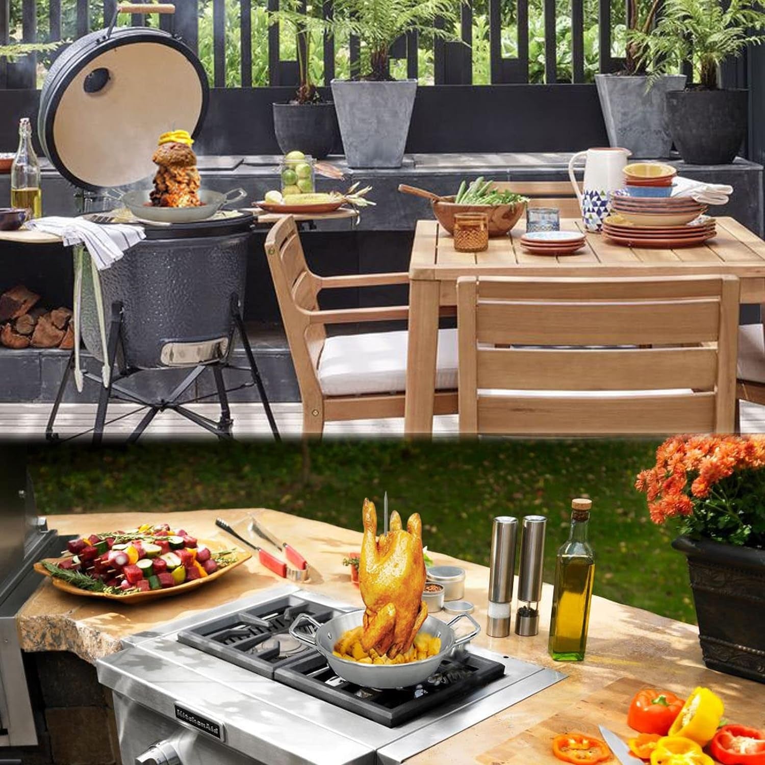 Barbecue Hack Vertical Skewers.Stainless Tacos Al Pastor Skewer Stand for Grill or Oven with 3 Spike.Removable Grilling Meat Spit for Grilling Al Pastor and Shawarma Brazilian Churrasco Chickens Kebab - Image 3