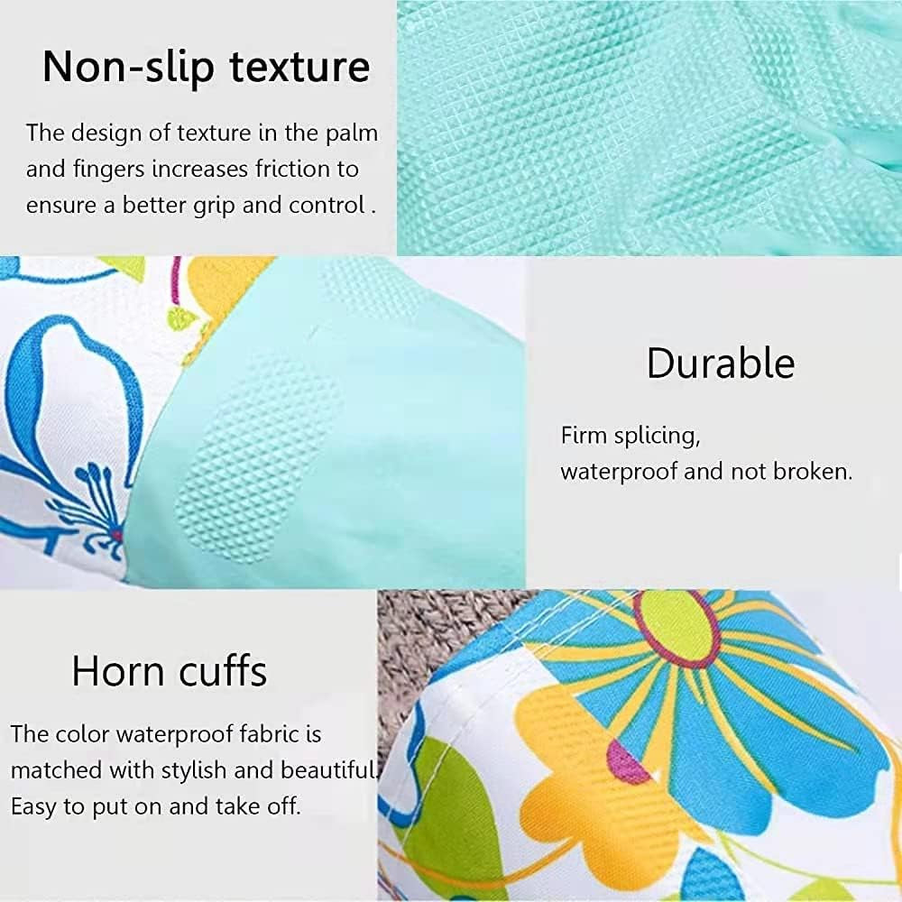 Dishwashing Rubber Gloves. Non-Slip Household Laundry Kitchen Cleaning Gloves. Reusable PU Waterproof Latex Gloves - Image 6