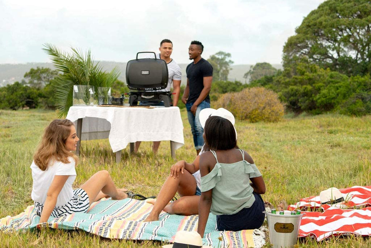 820-0065C 1 Burner Portable Gas Grill for Camping. Outdoor Cooking . Outdoor Kitchen. Patio. Garden. Barbecue with Two Foldable Legs. Red + Black - Image 15