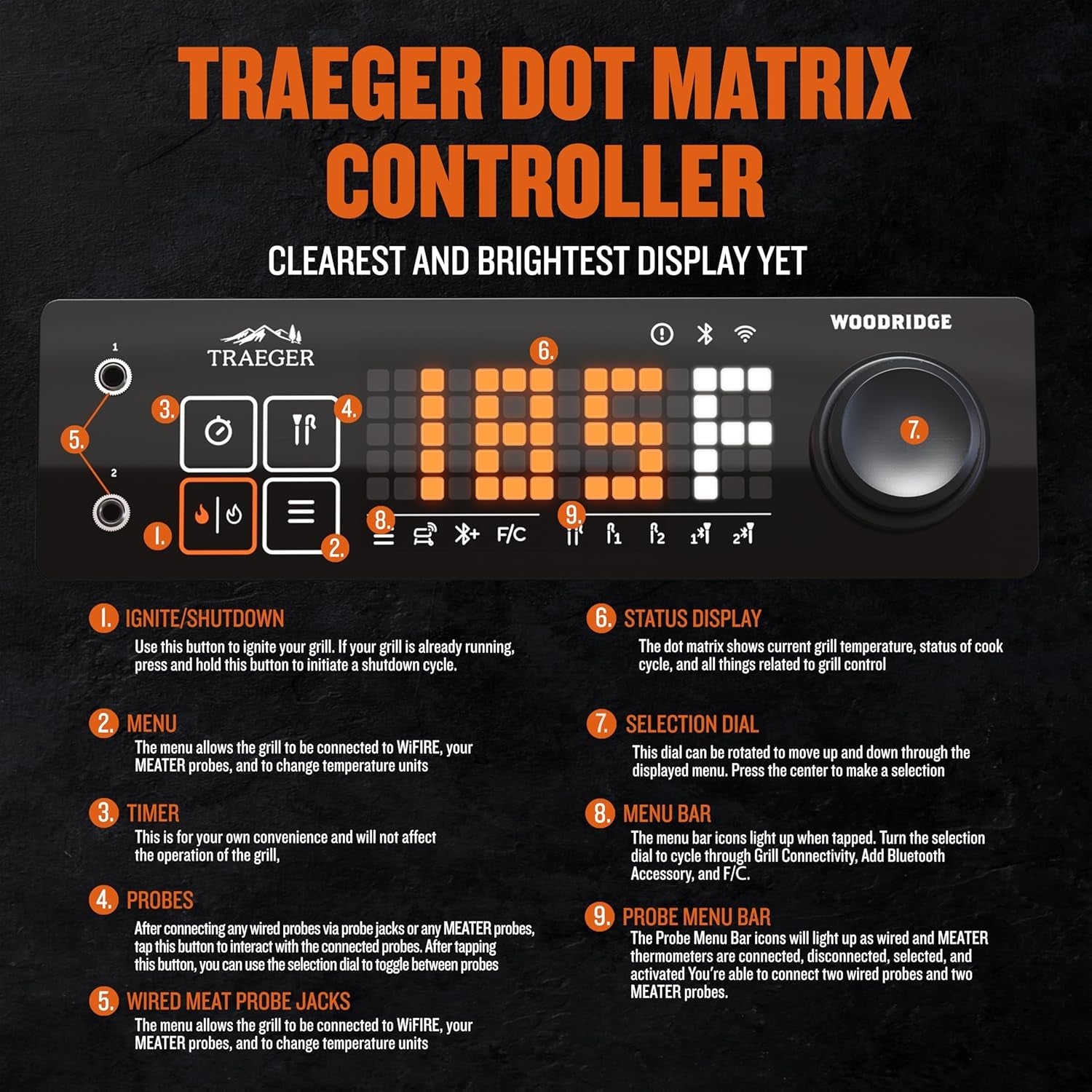 Traeger Grills Woodridge Electric Wood Pellet Grill and Smoker. Wi-Fi Temperature Control up to 500 Degrees. 860 Sq. In. Cooking Capacity. 6-In-1 for Outdoor Grilling. Smoking. and BBQ. TFB86MLH - Image 4