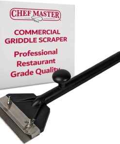 Commercial Griddle Scraper. Flat Iron Grill Griddle Scraper. Professional Restaurant Grade Quality. Blackstone Grill Griddle Scraper. Long Handle for Added Protection. Model 90254
