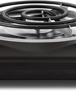 Elite Gourmet ESB100B Countertop Single Coiled Burner Electric Hot Plate. Temperature Control. Indicator Light. Easy to Clean. Black