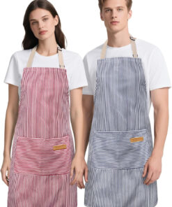 2 Pack Kitchen Cooking Aprons. Soft Aprons for Women Men with 2 Pockets Chef Apron with Adjustable Neck Strap and Long Tie