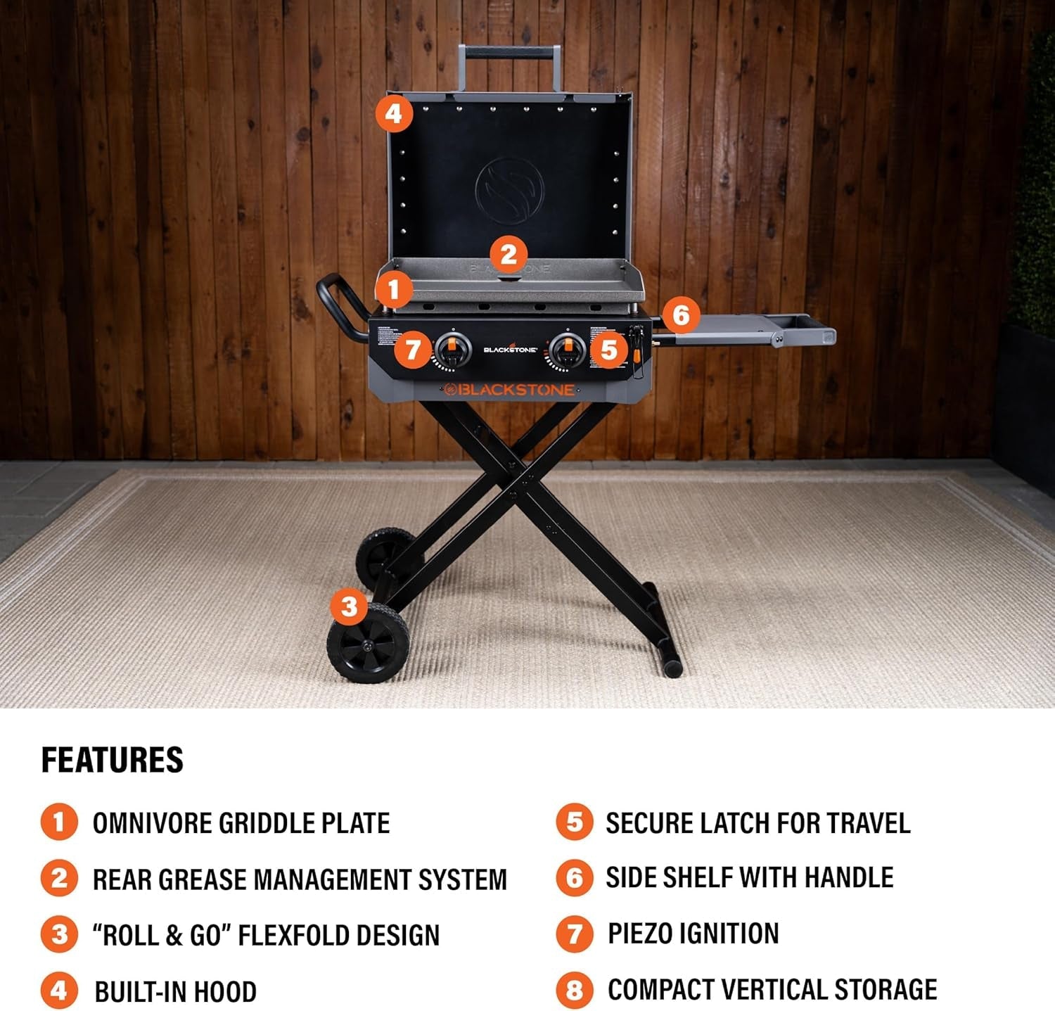 Blackstone 2401 Iron Forged 22 Griddle with Flexfold Legs. Powder Coated Steel. Black - Image 3