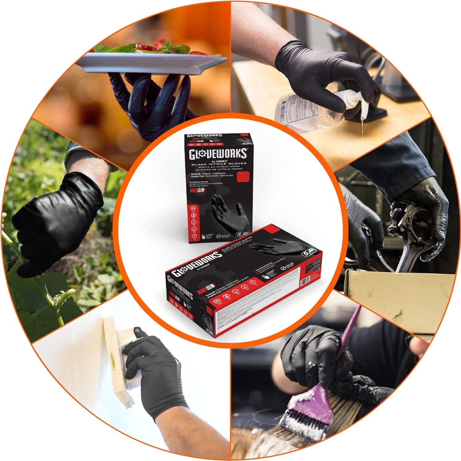 Industrial Black Nitrile Gloves - Image 4