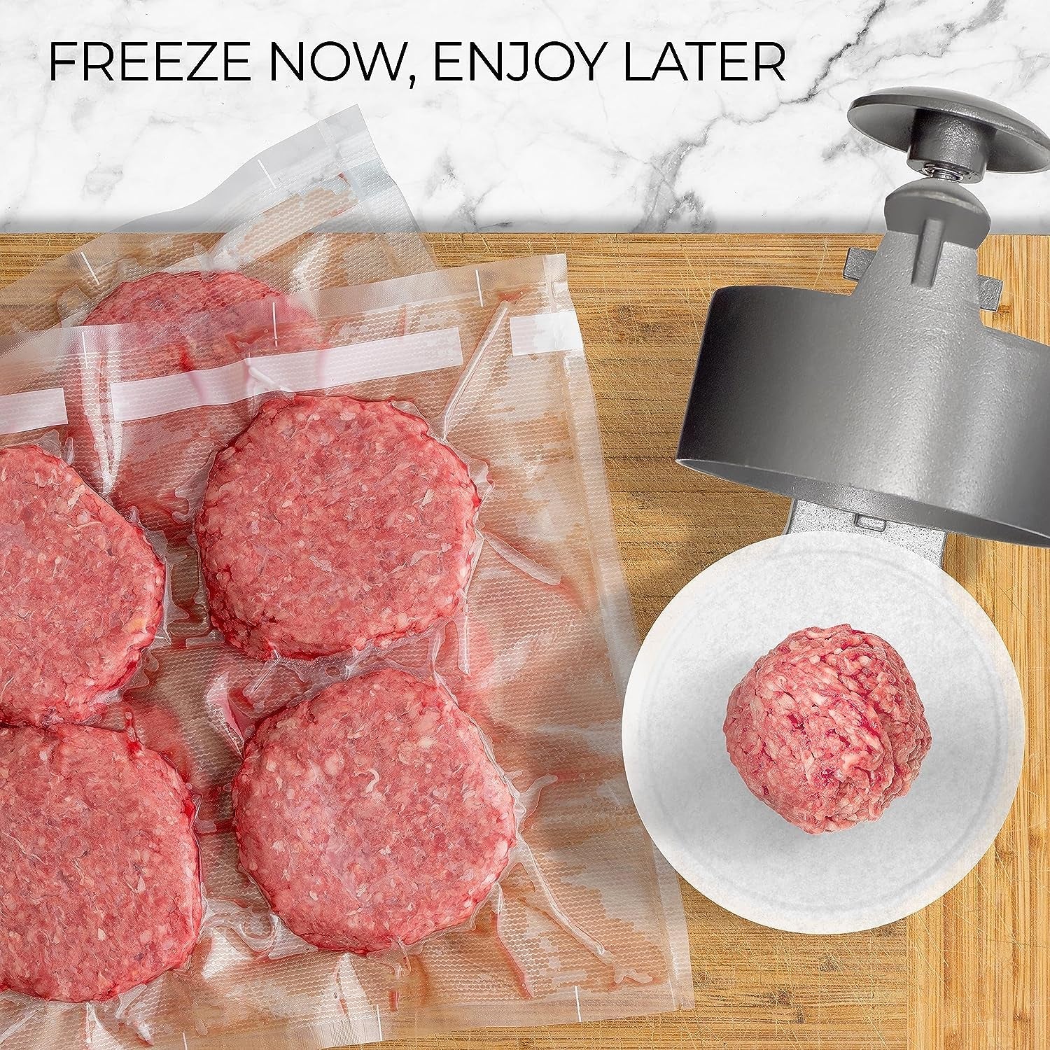 Shop Square Hamburger Press Patty Maker - Adjustable 1/4Lb to 3/4Lb Burger Press Patty Maker with Patty Ejector - Adjustable Thickness for Burgers. Crab Cakes. and Sausage - Patty Paper Included - Image 7