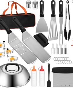 Flat Top Grill Accessories. 37Pcs Blackstone Griddle Accessories Kit for Camp Chef. BBQ Grilling Gifts for Men Women. Professional Griddle Tools Kit with Enlarged Spatula. Scraper Basting Cover