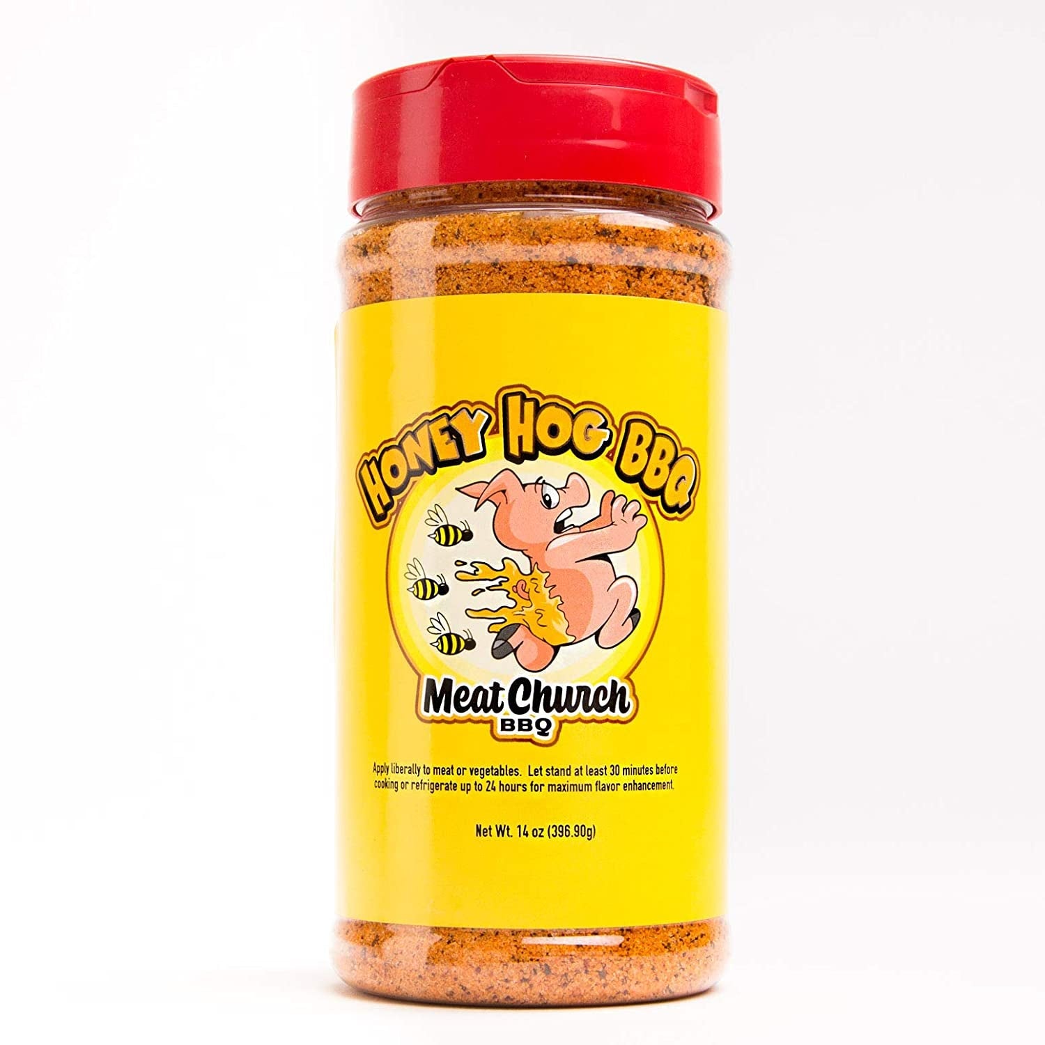 Meat Church Honey Hog BBQ Rub and Seasoning for Meat and Vegetables. Gluten Free. 14 Ounces