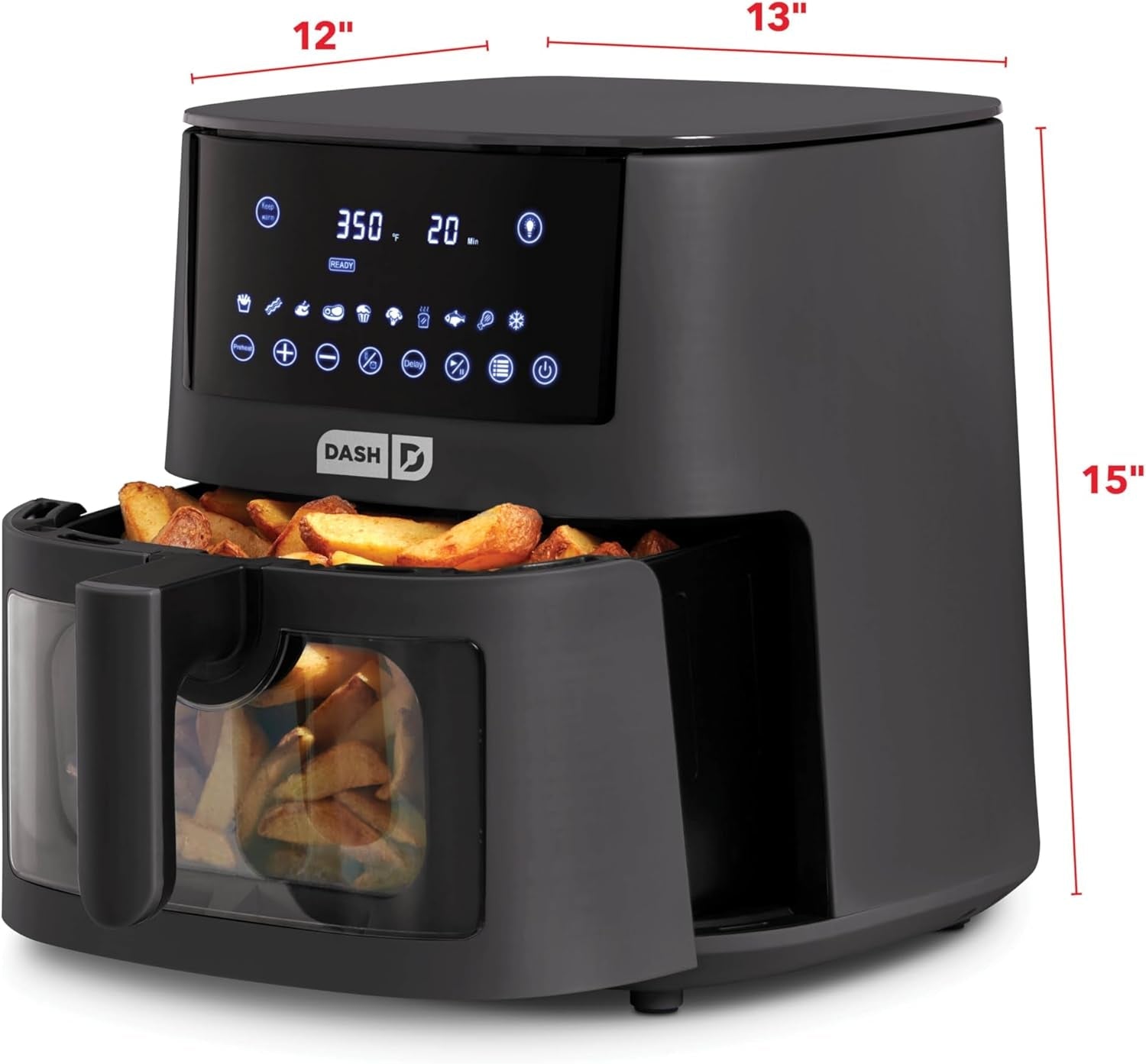 DASH 7Qt Clear View Digital Air Fryer - Forged Iron - Image 7