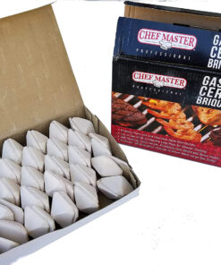 Chef Master 05004CM Ceramic Gas Grill Self Cleaning Briquettes. Replacement for Lava Rocks. Cleaner Cooking. Gas Grill Briquettes for BBQ Grill