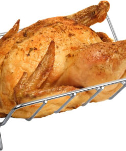 Burly Grill Turkey Rack Turkey Roast Rack for Big Green Egg. BBQ Rib Rack for Smoking Turkey Smoker Roasting Rack Roaster Pan Stainless Steel for Large Big Green Egg for Kamado Joe Pit Boss