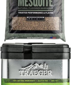 Grills PEL305 Mesquite 100% All-Natural Hardwood Pellets - Grill. Smoke. Bake. Roast. Braise and BBQ (20 Lb. Bag) + Pork and Poultry Rub with Apple and Honey