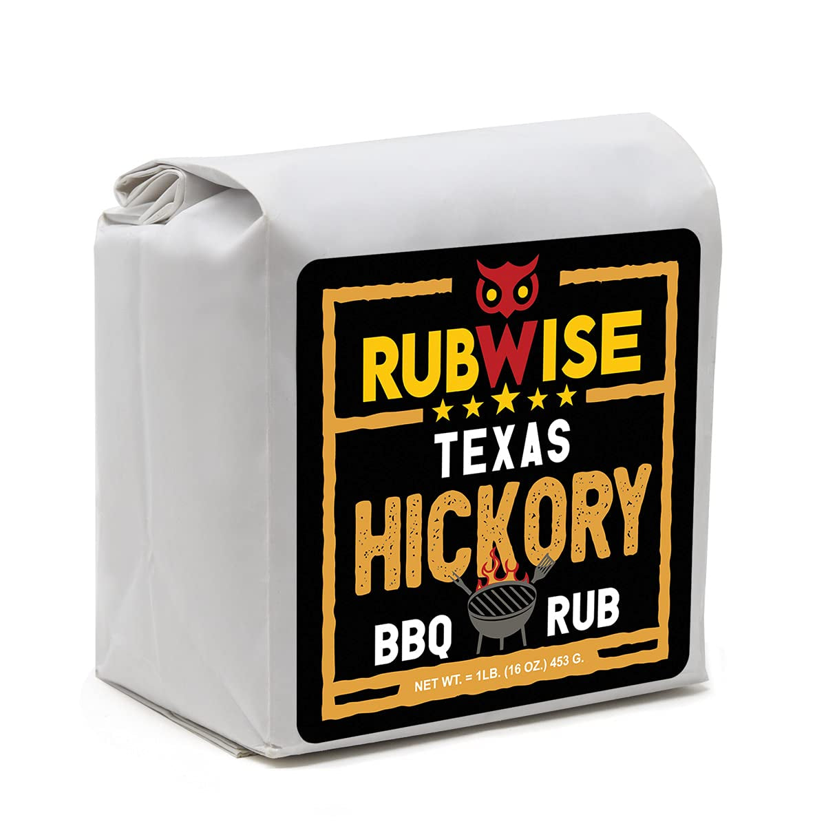 Texas Style Hickory BBQ Rub by Rubwise | Meat Seasoning Spice & Dry Rub for Smoking and Grilling | Great on Brisket. Chicken. Ribs. Pork & Turkey | Designed for Pellet Grill Barbecuing (No MSG) (1Lb)