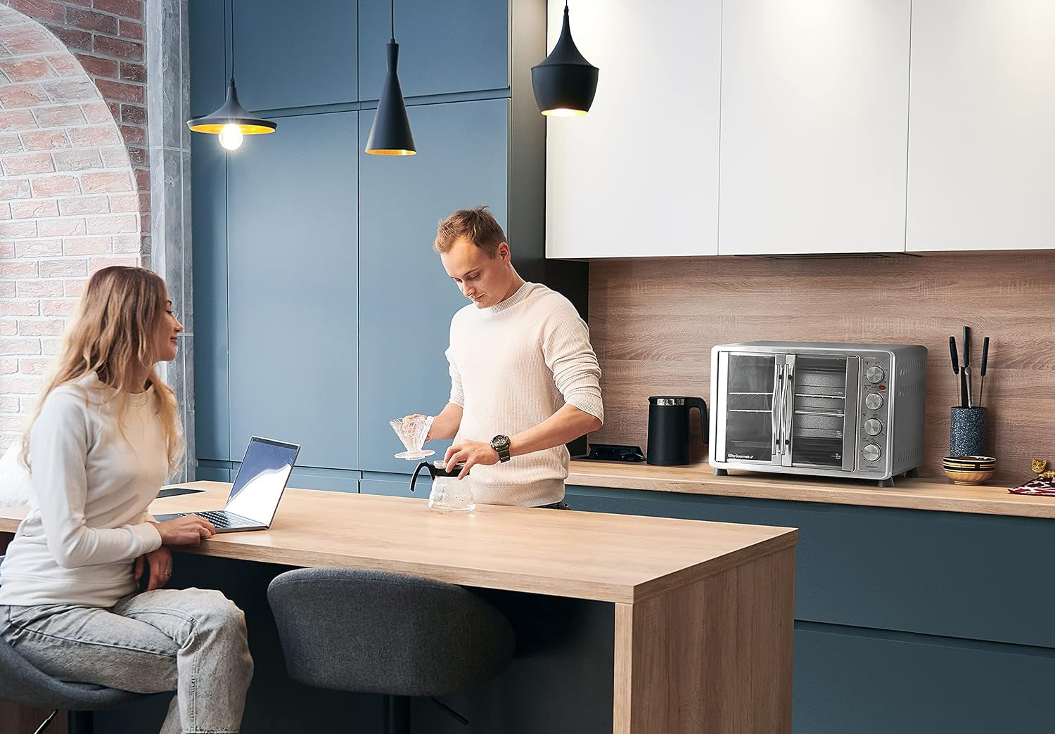 Elite Gourmet ETO-4510M French Door 47.5Qt. 18-Slice Convection Oven 4-Control Knobs. Bake Broil Toast Rotisserie Keep Warm. Includes 2 X 12 Pizza Racks. Stainless Steel - Image 8