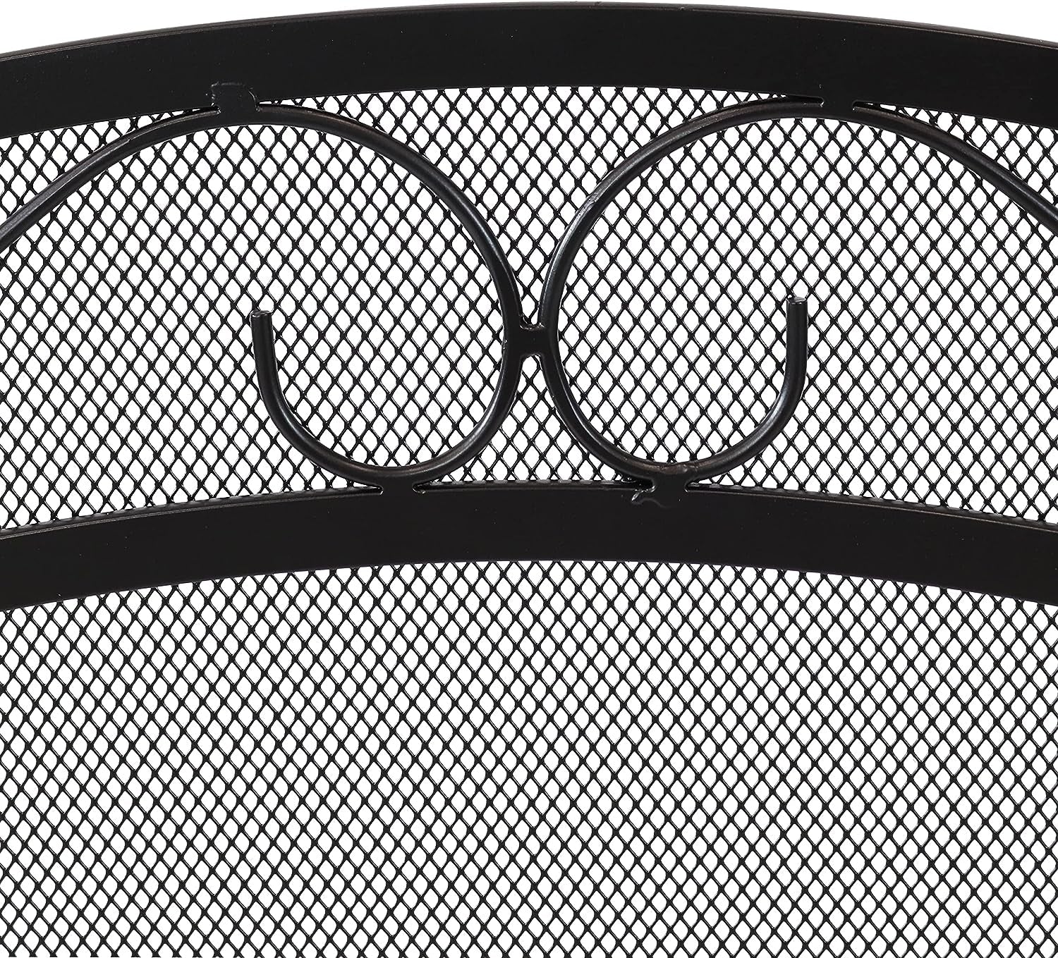Sunnydaze Elegant Scrolling Design Steel 3-Panel Fireplace Screen with Black Powder-Coated Finish - Image 5