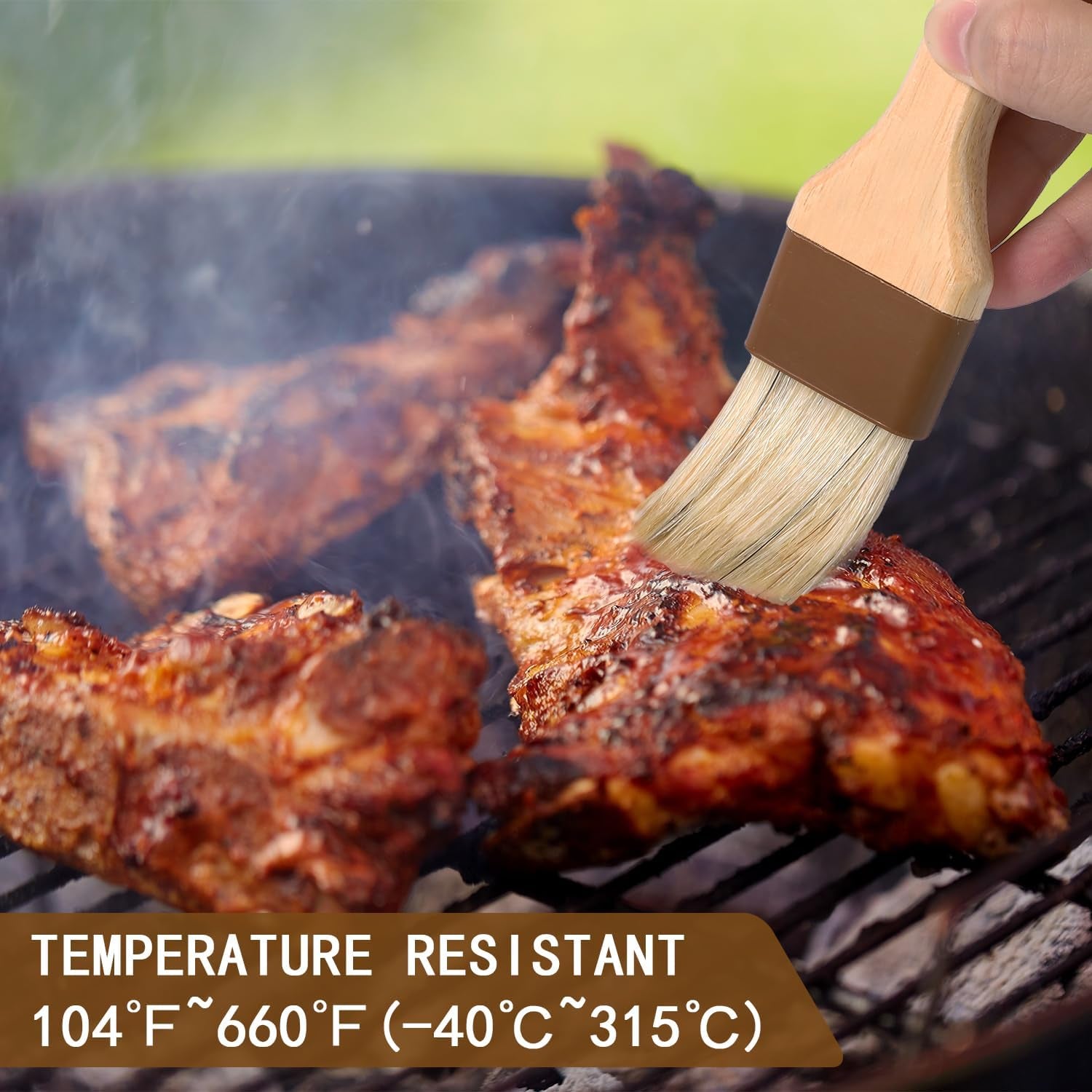 3Pcs Pastry Basting Brushes. Oil Brush for Cooking Boar Bristle Brushes BBQ Brushes for Sauce Kitchen Brush Pastry Brush for Oil Egg Spread Marinade Sauce (Small + Medium+Large) - Image 5