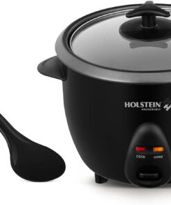 Holstein Housewares 16-Cup Cooked (8-Cup Uncooked) Rice Cooker. Black – One-Touch Operation with Cook & Keep Warm Functions. Perfect for Rice. Quinoa. Oatmeal. Stews & Grains