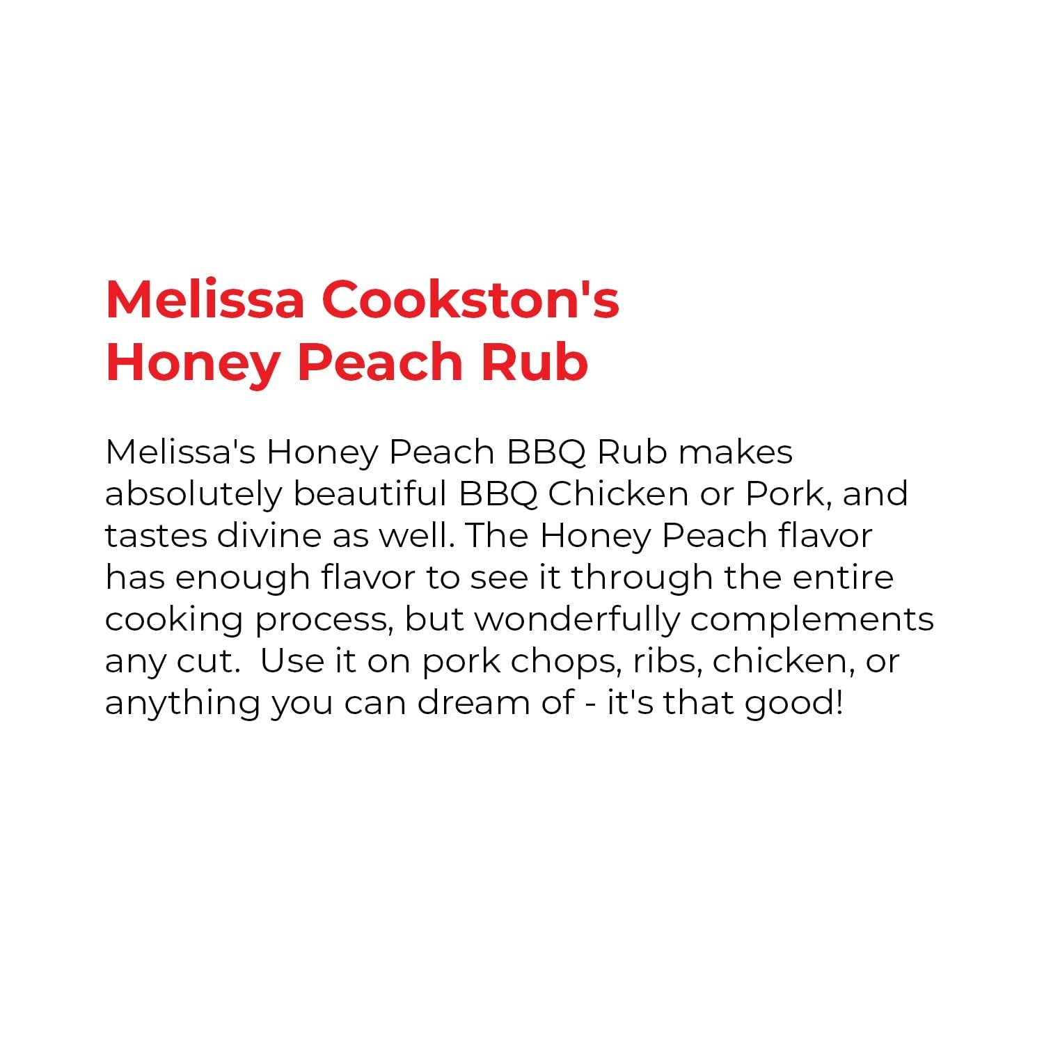 Melissa Cookston'S Honey Peach BBQ Rub. Award Winning Barbecue Rubs. 11.34 Oz - Image 3