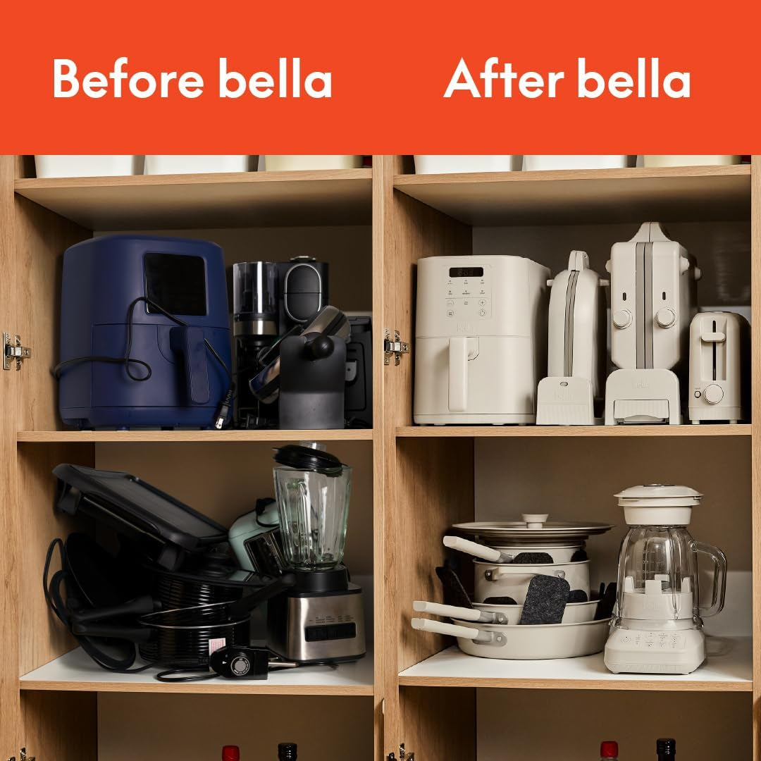 Bella 10X 20 Ceramic Fold-N-Store Dual Temp Griddle. Fits-Anywhere Kitchenware. Evergood Ceramic Nonstick Coating. 2 Temperature Zones up to 400°F. Dishwasher Safe Drip Tray. 1500 Watt. Oatmilk - Image 8